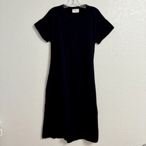 Modern Citizen Dress Womens Large Black Midi Cutout Minimalist Travel Casual USA